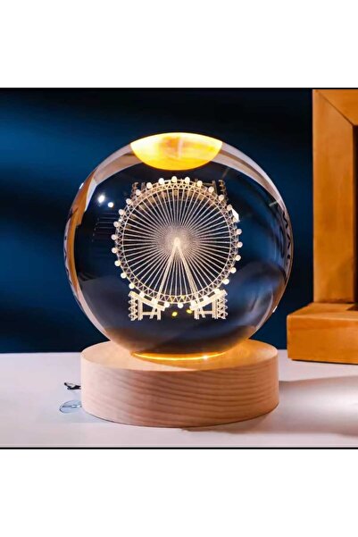 mr shopping MR yılbaşı Hediyeleri 3D Kristal Cam Küre Ahşap Stand Doğum Günü ...