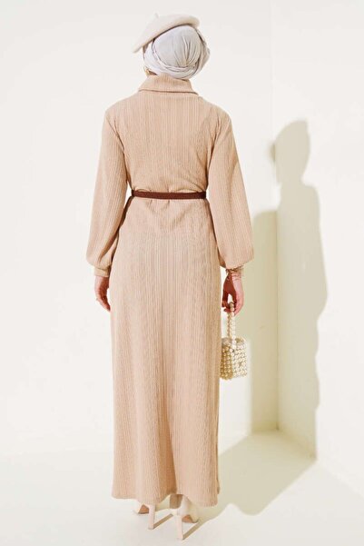 YILMAZBARMAZ γυναικείο φόρεμα με ζώνη μισό ζιβάγκο