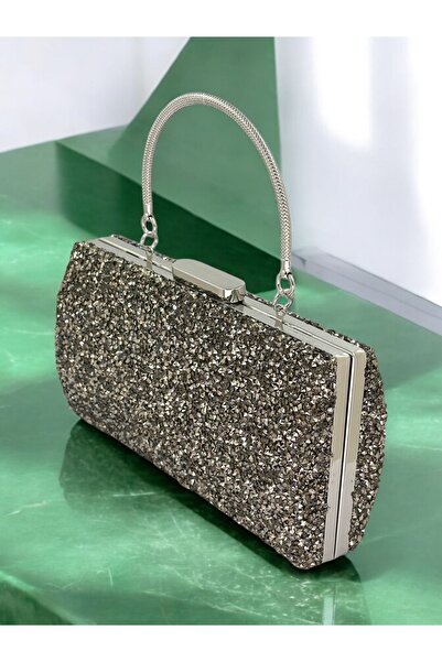 Gloriys Ayakkabı & Çanta 099 Платинова сумочка з камінням
