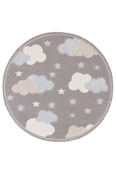 İpek Duru Halı Risby Kids 1815A Çocuk Halısı Daire Saçaklı