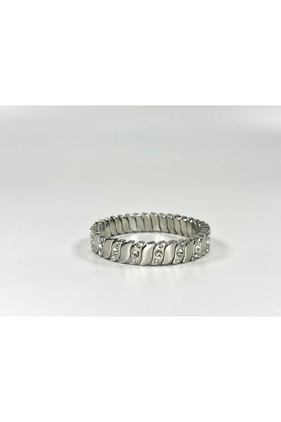 Store 316L Surgical Steel Silver Color Bracelet with Stones - Does Not Tarnish & Does Not Cause Allergies