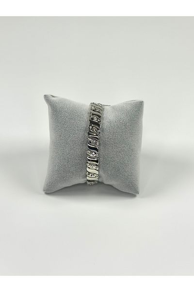 Store 316L Surgical Steel Silver Color Bracelet with Stones - Does Not Tarnish & Does Not Cause Allergies