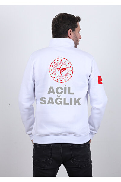 Chicheva 112 Acil Sağlık Yarım Fermuar Yakalı  3 iplik Polarlı Sweatshirt