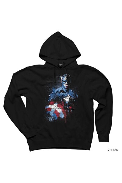 WAKHA كابتن أمريكا استنسل 2 هوديي البلوز الأسود مقنعين