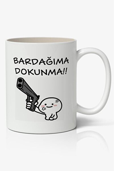 Toyaso Don'T Touch My Cup Themed White Mug Cup Gift for Lover Friend