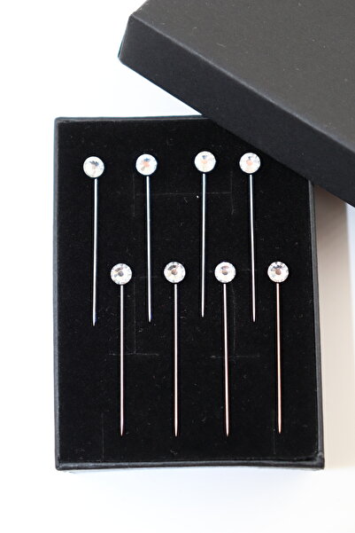 NUMETAL 8 دبابيس وشاح بيضاء مرصعة بالألماس. دبوس وشاح. إبرة شال. إبرة عمامة. ...