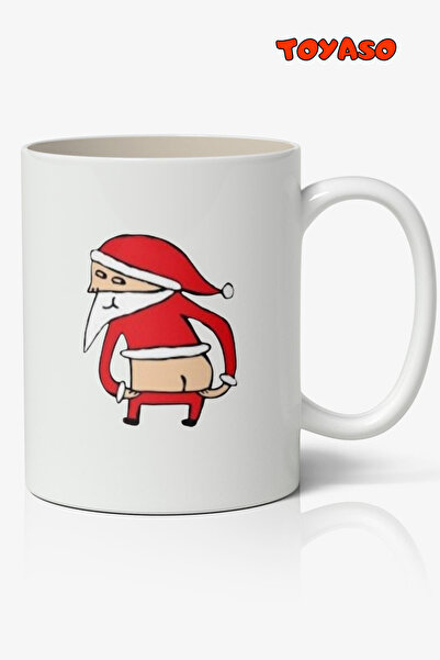 Toyaso Noel Yılbaşı Santa Popo Dirty Santa Christmas Temalı Beyaz Kupa Bardak...