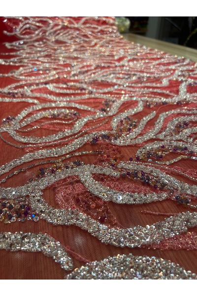 OsmanKumaşDantel Sık Boncuk-Payet İşlemeli Dantel (300 x 150 cm)