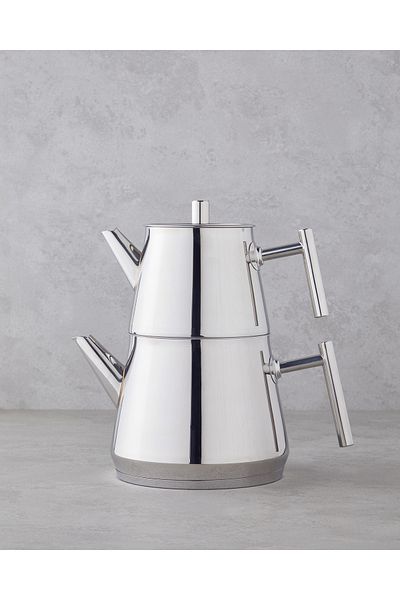 English Home Aden Steel Teapot - 0.60 L and 1.25 L Silver