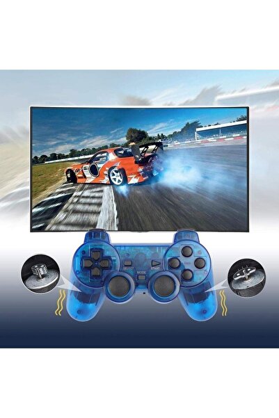 cosmostech Ps2 Controller Oyun Kolu , Titreşimli Gamepad Joystick Mavi