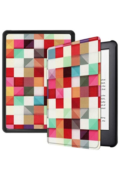 Amazon Kindle Paperwhite 4 - 10. Nesil 2018 Kitap Okuyucu Kılıfı Kareli Karışık