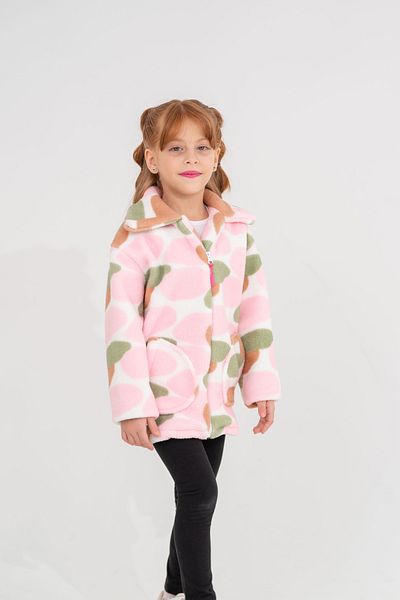 Eray Kids Cămașă pentru fete cu model mixt multicolor, cu fermoar, fleece