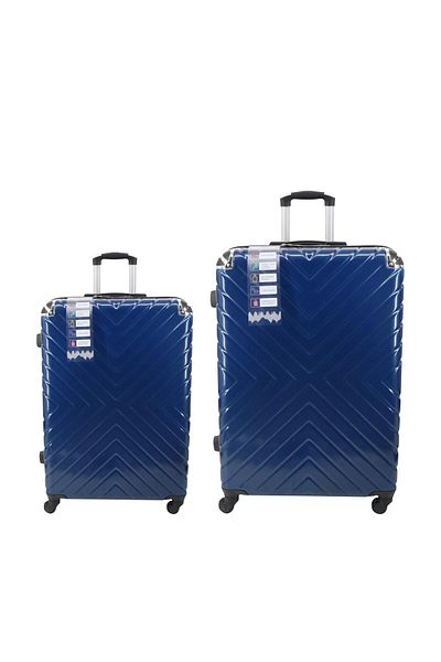 Endless Set Of 2 Luggage Trolleys | 55cm & 65cm | Hardsided Suitcase With Tsa Lock | Abs | Blue