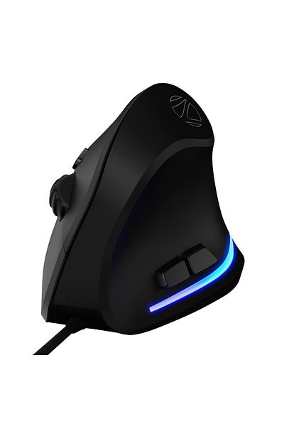 Zebronics ماوس ألعاب عمودي | تصميم مريح | 3200 نقطة في البوصة | مصابيح LED | 6 أزرار | متين