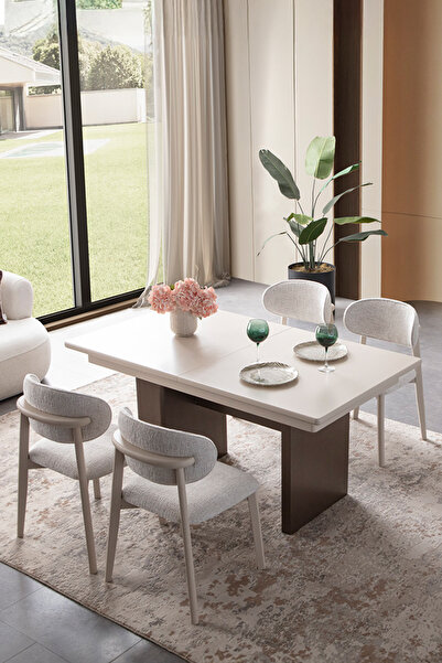 Eymense Zen 4 Sandalyeli Modern Yemek Masa Takımı