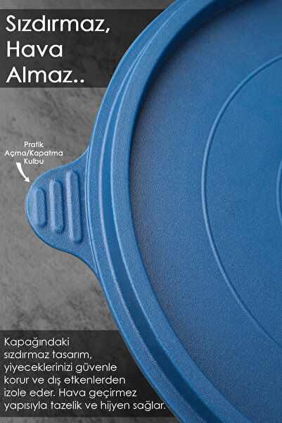 Meleni Home 12-Piece Dark Blue Round Food Storage Set - Food Organizer Container 12X600Ml