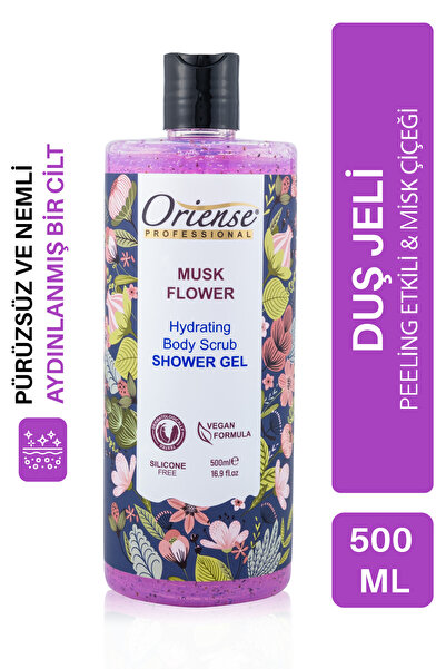 ORİENSE 500ml Nemlendirici Peeling Etkili Duş Jeli Misk Çiçeği