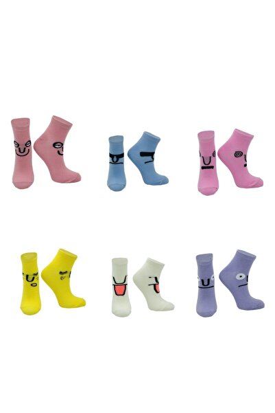 Çorap Time Комплект от 6 цветни дамски чорапи с емотикони