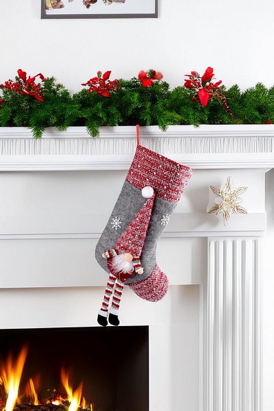Sole Christmas Themed Decorative Gift Socks Christmas Pine Tree Ornament