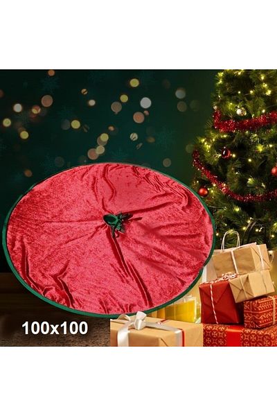 KOSTÜMCE Christmas Velvet Pine Tree Bottom Cover - 100X100