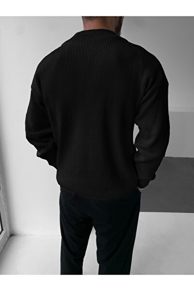 BUPPO Чорний трикотаж Салоніки Тканина Півзастібка-блискавка Светр