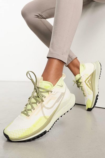 Nike Waterproof Reflective React Pegasus Trail 4 Goretex Reflective Walking Running Shoes Cream Green