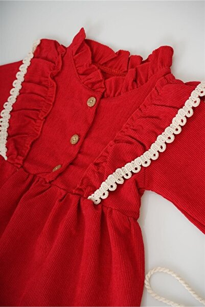 MİNİKO KİDS Baby Girl Long Sleeve Daisy Patterned Dress with Bag