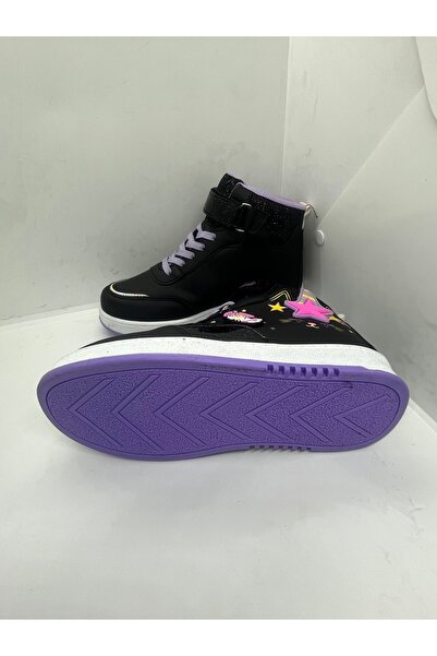GENÇ Sportif Çocuk Kışlık Kız Bot Kaydırmaz Taban Siyah Mor Pembe.su Geçirmez