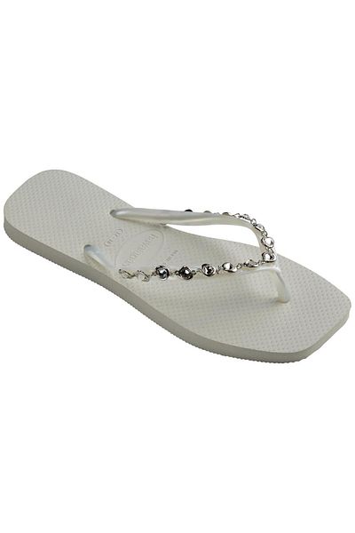 Havaianas White Thin Design Lux Slippers