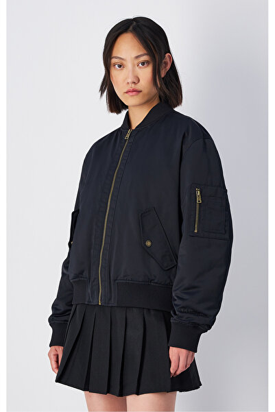 Champion Outdoor Bomber Jacket Siyah Kadın Ceket-117578-KK001