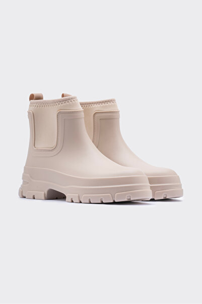 SHOEMARK Vetur Bej Su Geçirmez Kadın Yağmur Botu