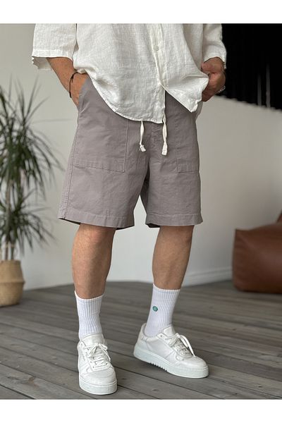 BYBASICMAN Gray Large Pocket Thin Shorts C-5232