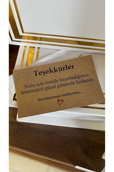 ButikSosyetik Kraft E-Commerce Thank You Card 5X8 cm 100 Pieces