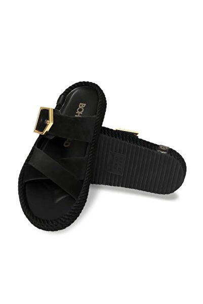 Bohonomad Papuci negri Sevilla pentru femei