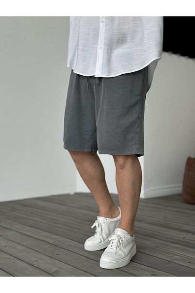 BYBASICMAN Dark Grey Wash Basic Shorts Df-2041