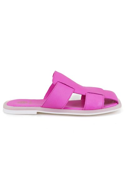 Desa Women's Pink Leather Slippers