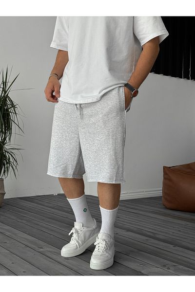 BYBASICMAN Light Gray Cut-Out Leg Shorts B-3011