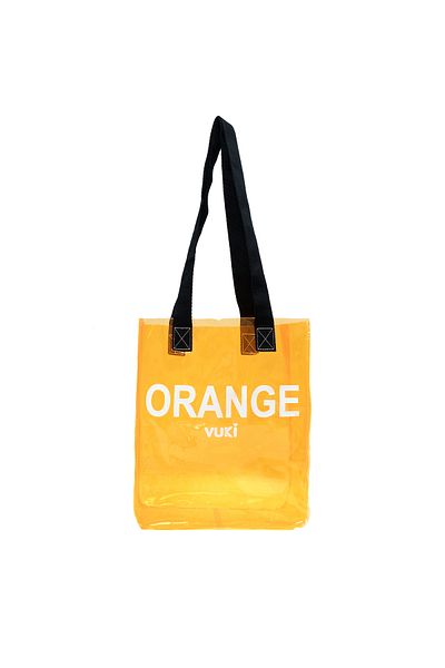 VUKİ Orange Colored Transparent Hand-Beach Bag