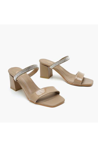 Desa Women's Cream Heeled Slippers