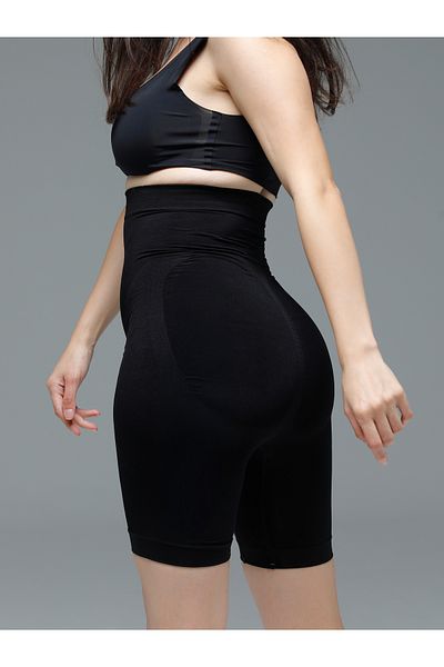 MİSTİRİK Irina Silicone Anti-Slip Stripe Push up Supported Leg Corset Black Color