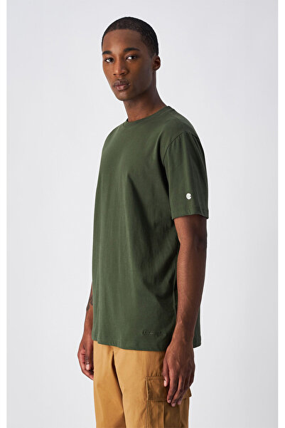 Champion Eco Future Ss Tee Organik Pamuk Yeşil Erkek Tişört - 220425-GS508