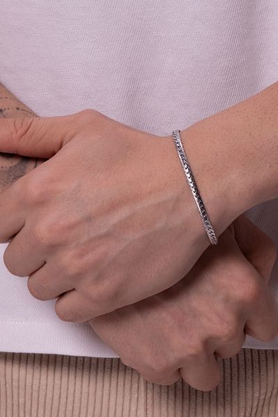 GUNESTAKI Alatar Men's Silver Color Snake Model Stainless Steel Bracelet