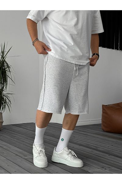 BYBASICMAN Light Gray Cut-Out Leg Shorts B-3011