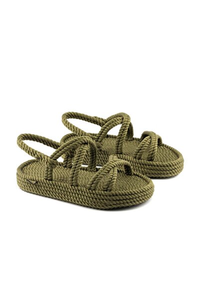 Nomadic Republic Tahiti Platform Women's Rope Sandals - Khaki