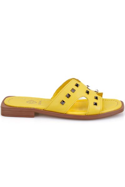 Desa Women's Yellow Leather Slippers