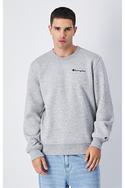 Champion Script Shop Crewneck Sweatshirt Gri Erkek Sweatshirt -220259-EM021
