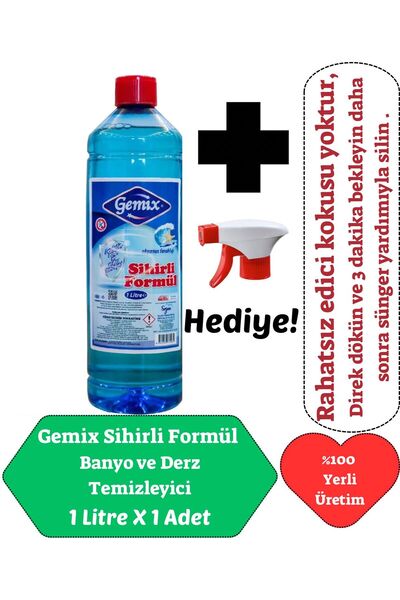 GEMİX Gemix Köpük Sprey Hediyeli Sihirli Su Kalebodur Fayans Derz Temizleyici