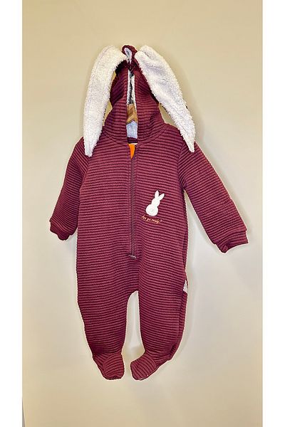 Lorasina Baby Rabbit Patterned Unisex Hooded Jumpsuit Coat