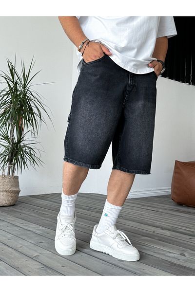 BYBASICMAN Washed Denim Shorts with Black Pocket Detail Df-2335/2336
