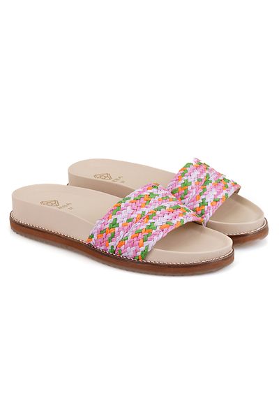 Desa Papuci de damă multicolori din paie